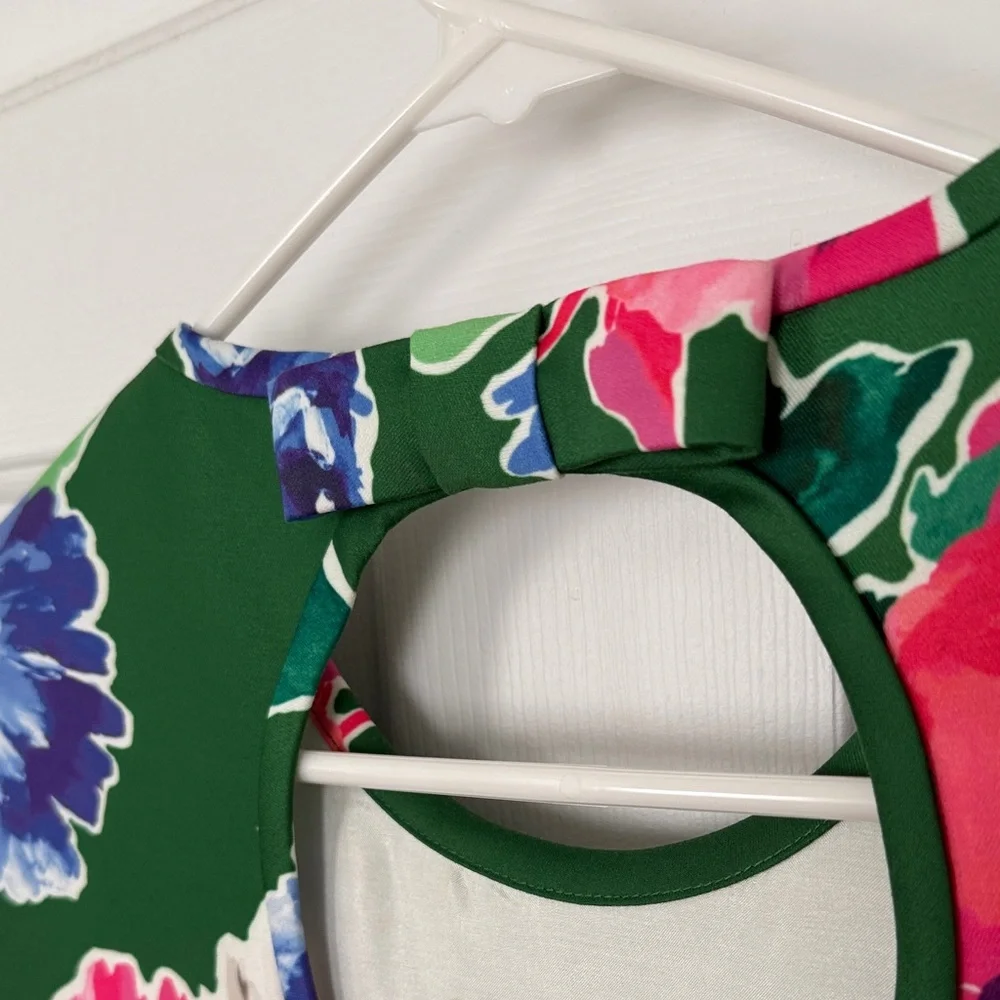 Kate Spade Women’s Green Floral Mini Dress Size 10 - Picture 7 of 7
